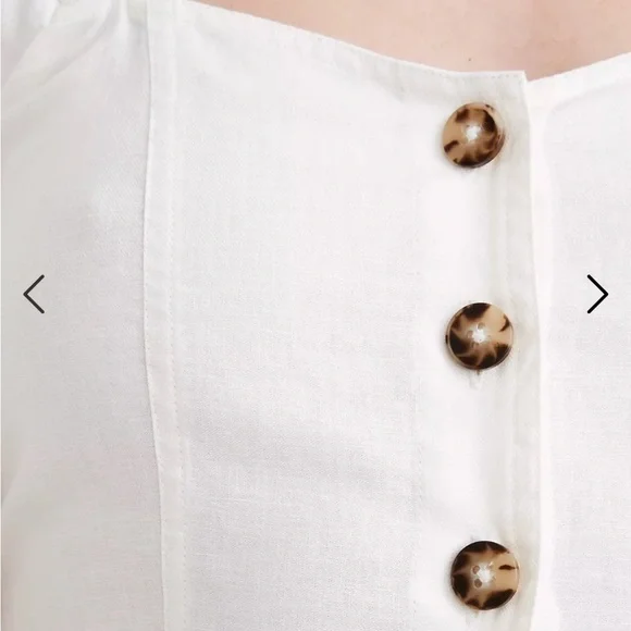 Sold! ❤️Madewell Linen-Cotton Puff-Sleeve Mini Dress - Picture 8 of 15